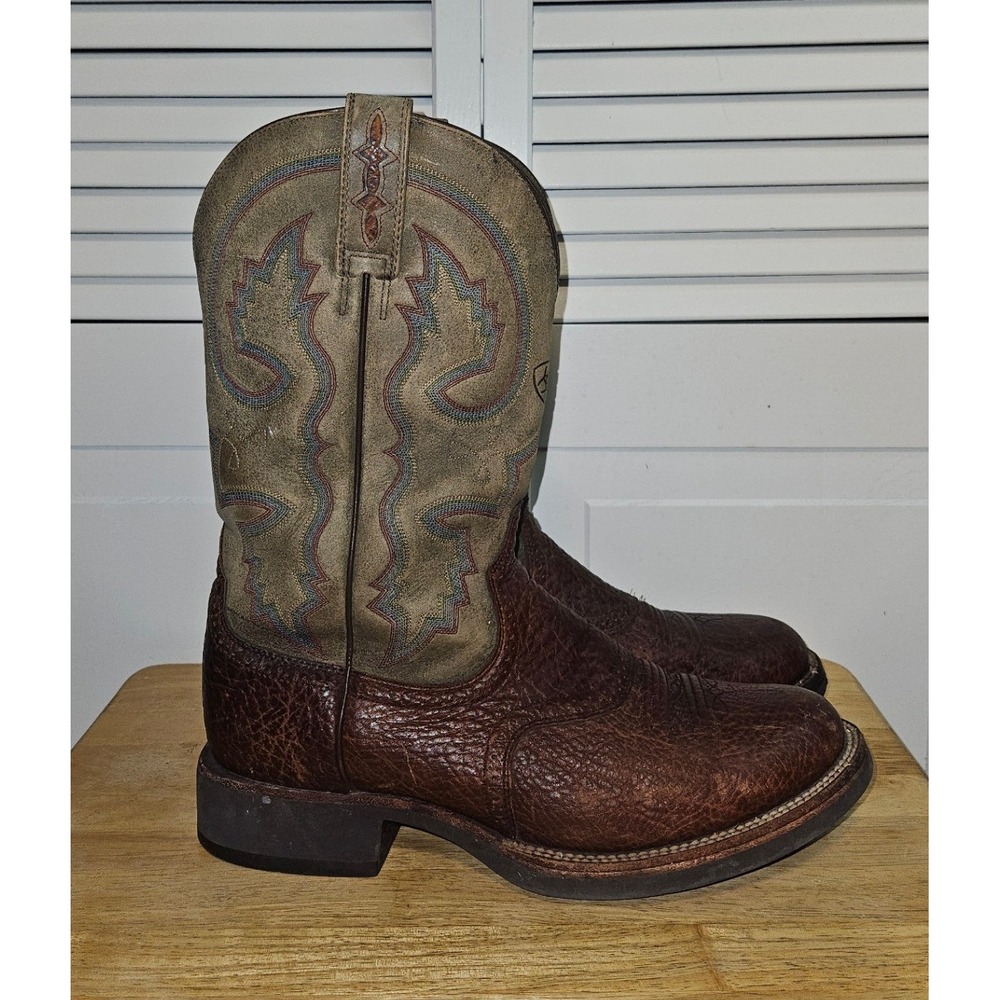 Ariat Mens Brown Leather Western Cowboy Boots Square Toe 10005037 Size 11 D